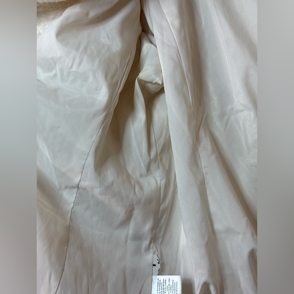 Ann Taylor Wool Sweater Jacket Coat Gold Zipper Off white Sz 12 Over Coat - Picture 9 of 16